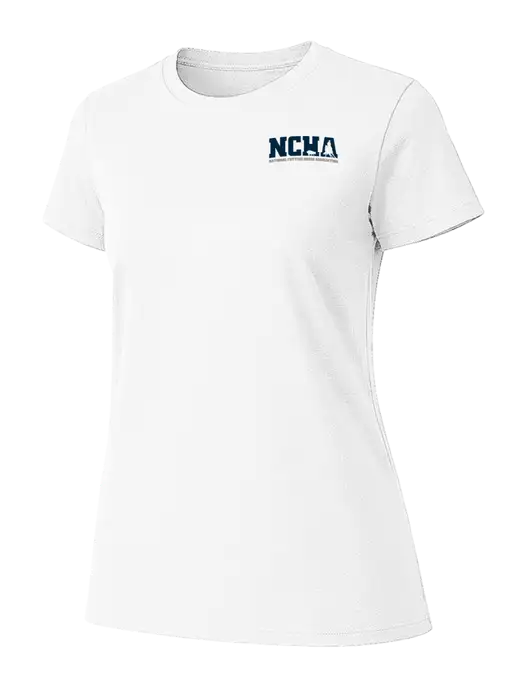 Womens Ring Spun White 4.5 oz T-Shirt w/NCHA Logo
