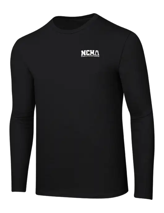 Ring Spun Jet Black 4.5 oz Long Sleeve T-Shirt w/NCHA Logo