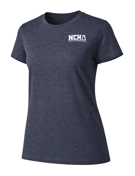 Womens Ring Spun Heather Navy 4.5 oz T-Shirt w/NCHA Logo