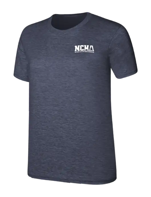Womens Ring Spun Heather Navy 4.5 oz T-Shirt w/NCHA Logo