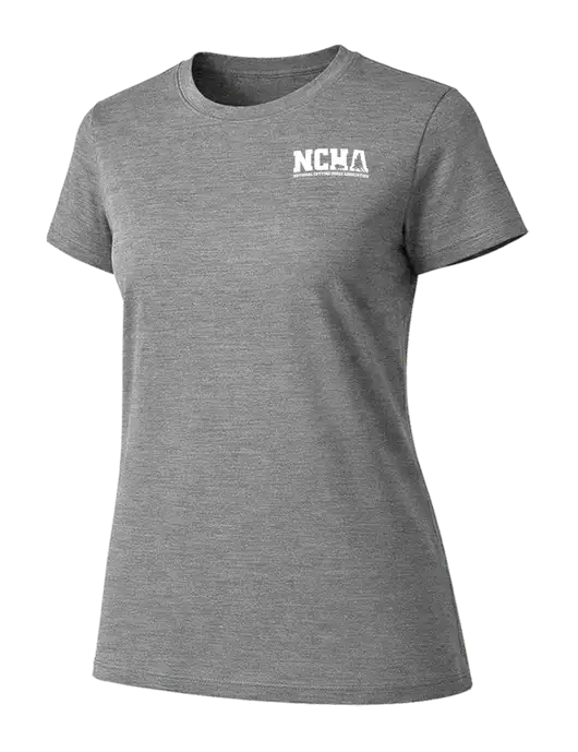 Womens Ring Spun Light Grey Heather 4.5 oz T-Shirt w/NCHA Logo