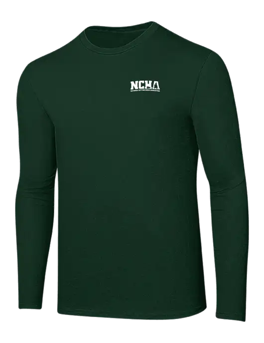 Ring Spun Forest Green 4.5 oz Long Sleeve T-Shirt w/NCHA Logo