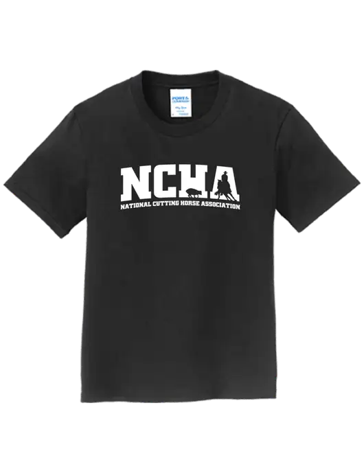 Youth Ring Spun Jet Black 4.5 oz T-Shirt w/NCHA Logo