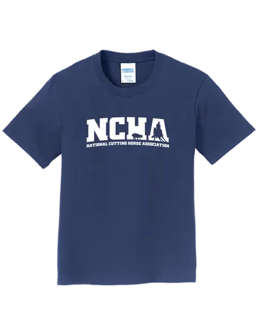 Youth Ring Spun Navy 4.5 oz T-Shirt w/NCHA Logo