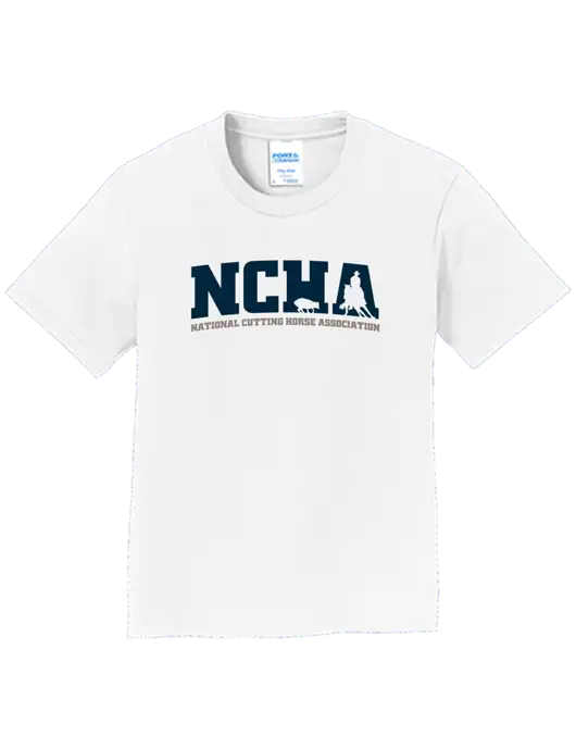 Youth Ring Spun White 4.5 oz T-Shirt w/NCHA Logo