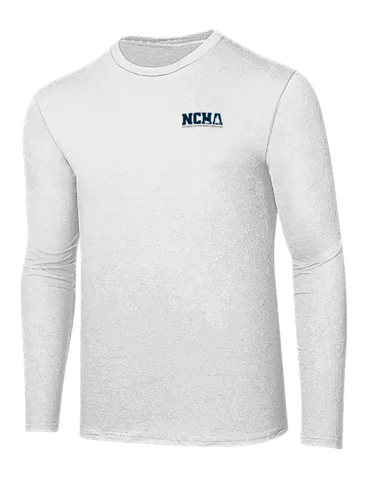 Ring Spun White 4.5 oz Long Sleeve T-Shirt w/NCHA Logo