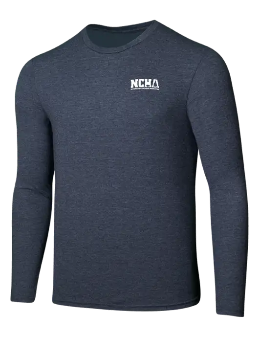 Seriously Soft Heathered Navy Long Sleeve T-Shirt w/NCHA Logo