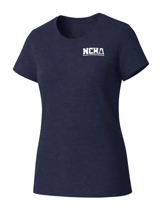 Womens Seriously Soft Heathered Navy T-Shirt w/NCHA Logo