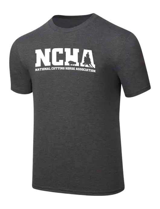 Simply Soft Heathered Charcoal 4.5oz  Poly/Combed Ring Spun Cotton T-Shirt w/NCHA Logo
