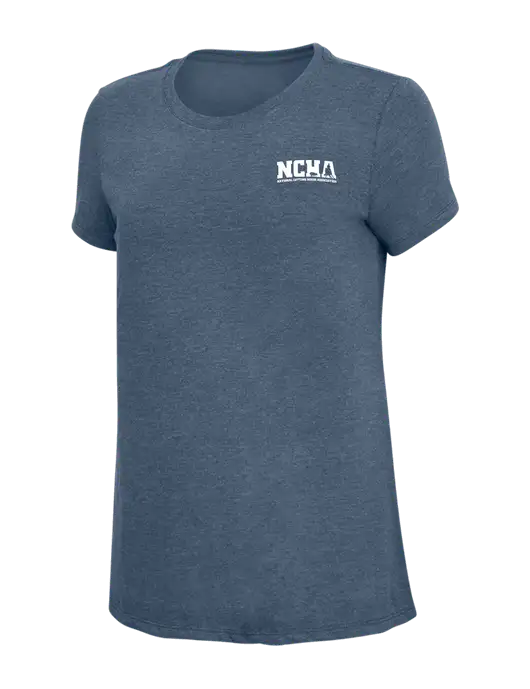 Womens Simply Soft Navy Frost 4.5oz  Poly/Combed Ring Spun Cotton T-Shirt w/NCHA Logo