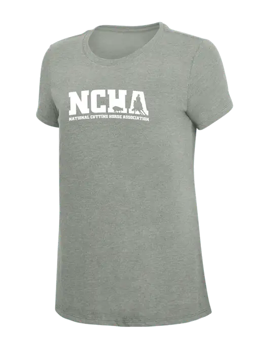 Womens Simply Soft Grey Frost 4.5oz  Poly/Combed Ring Spun Cotton T-Shirt w/NCHA Logo
