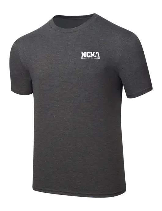 Simply Soft Heathered Charcoal 4.5oz  Poly/Combed Ring Spun Cotton T-Shirt w/NCHA Logo
