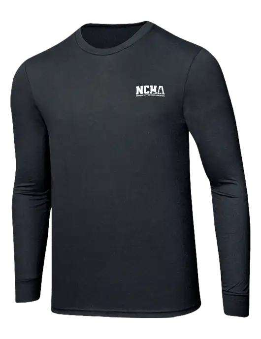 Simply Soft Long Sleeve Black Frost 4.5 oz, Poly/Combed Ring Spun Cotton T-Shirt w/NCHA Logo