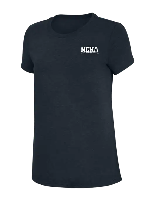 Womens Simply Soft Navy 4.5oz Poly/Combed Ring Spun Cotton T-Shirt w/NCHA Logo