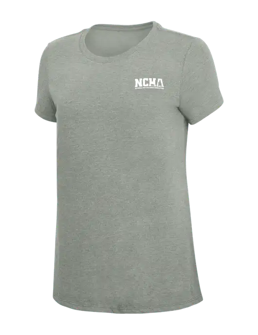 Womens Simply Soft Grey Frost 4.5oz  Poly/Combed Ring Spun Cotton T-Shirt w/NCHA Logo