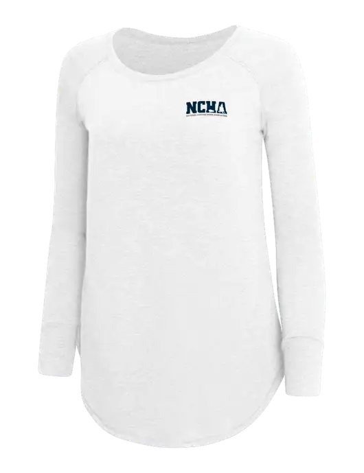 Womens Perfect Wide Collar Tunic Tri-Blend White 4.5 oz T-Shirt w/NCHA Logo
