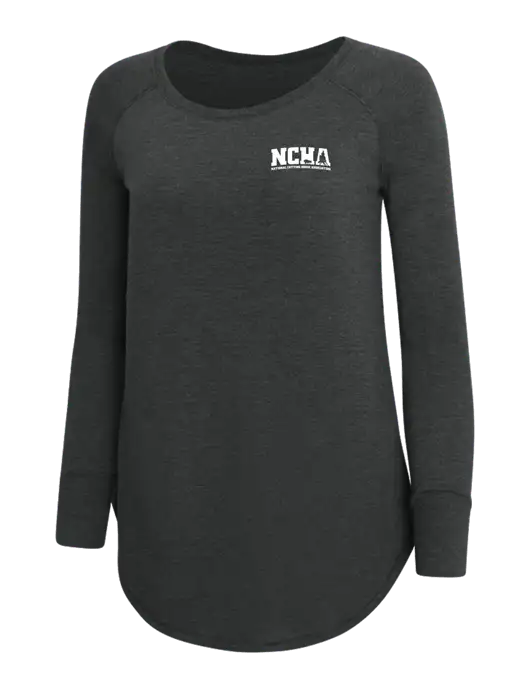 Womens Perfect Wide Collar Tunic Tri-Blend Black Frost 4.5 oz T-Shirt w/NCHA Logo