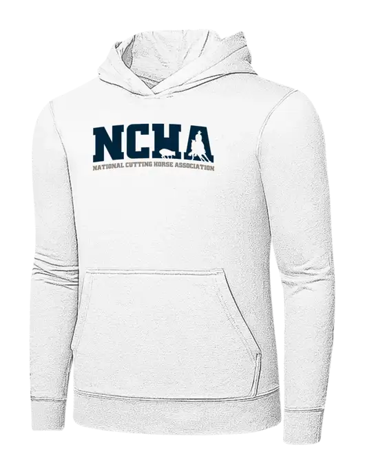 White 7.8 oz Ring Spun Hooded Sweatshirt w/NCHA Logo