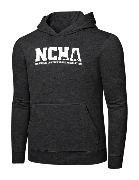 Dark Heather Grey 7.8 oz Ring Spun Hooded Sweatshirt w/NCHA Logo