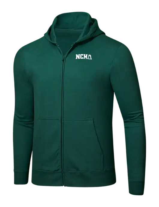 Forest Green 8.5 oz Ring Spun Zip Hooded Sweatshirt w/NCHA Logo