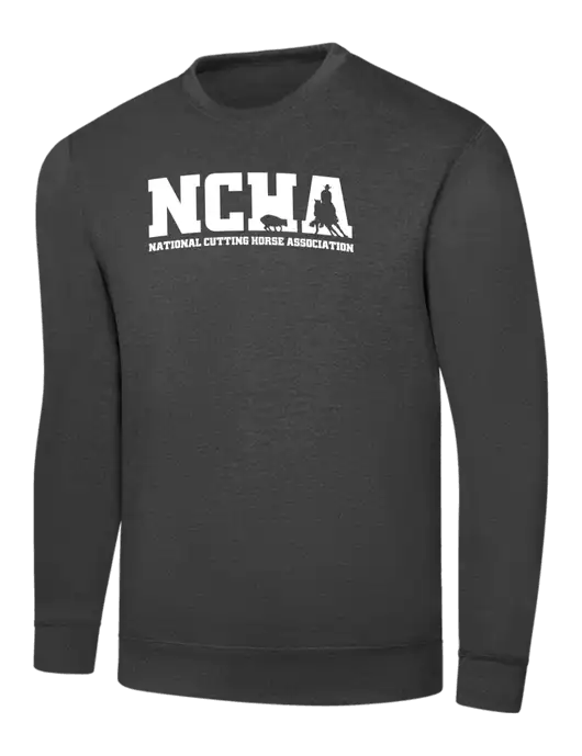 Dark Heather Grey 7.8 oz Ring Spun Crew Sweatshirt w/NCHA Logo