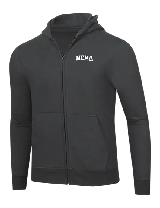 Charcoal 8.5 oz Ring Spun Zip Hooded Sweatshirt w/NCHA Logo