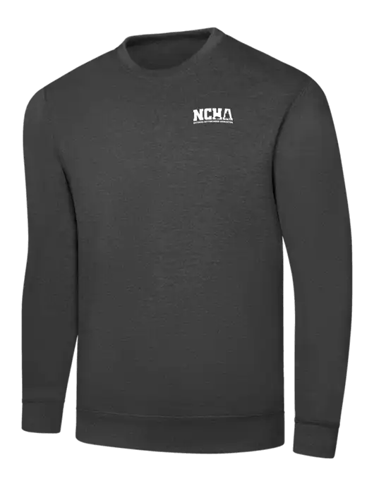 Dark Heather Grey 7.8 oz Ring Spun Crew Sweatshirt w/NCHA Logo