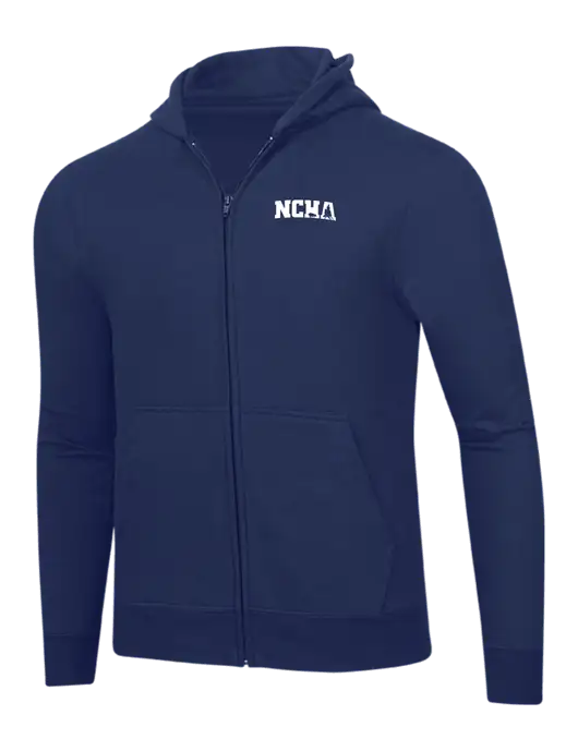Navy 8.5 oz Ring Spun Zip Hooded Sweatshirt w/NCHA Logo