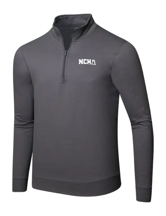 Charcoal 8.5 oz Ring Spun 1/4 Zip Pullover Sweatshirt w/NCHA Logo