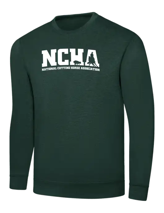 Dark Green 7.8 oz Ring Spun Crew Sweatshirt w/NCHA Logo