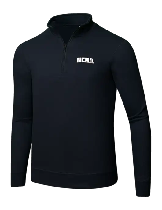 Jet Black 8.5 oz Ring Spun 1/4 Zip Pullover Sweatshirt w/NCHA Logo