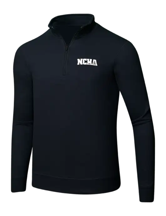 Jet Black 8.5 oz Ring Spun 1/4 Zip Pullover Sweatshirt w/NCHA Logo