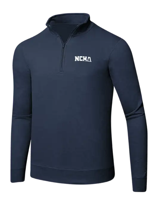 Team Navy 8.5 oz Ring Spun 1/4 Zip Pullover Sweatshirt w/NCHA Logo