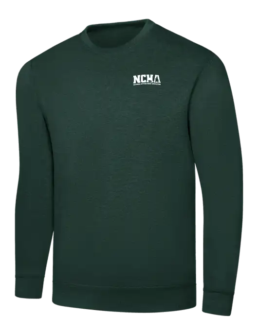 Dark Green 7.8 oz Ring Spun Crew Sweatshirt w/NCHA Logo