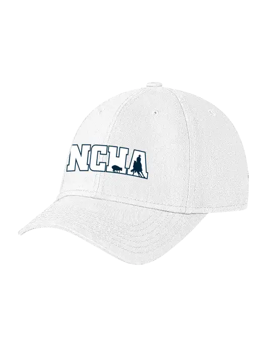 White Structured Soft Snap Closure Hook & Loop Cap w/NCHA Logo