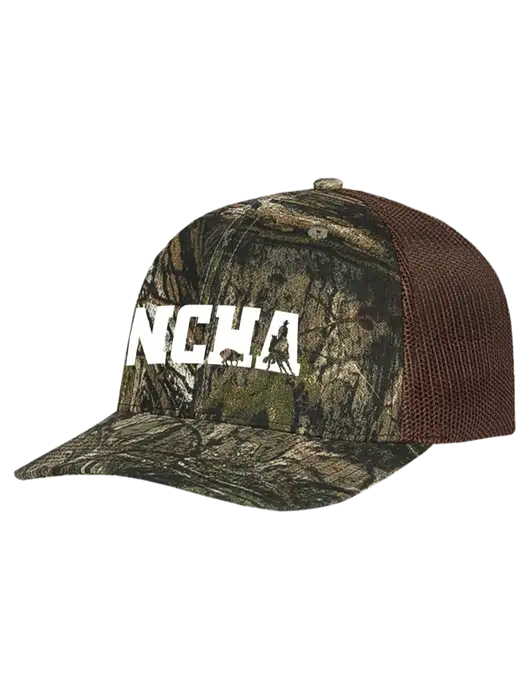 Mossy Oak Country DNA Camo/Brown Mesh Trucker Cap Snap Back w/NCHA Logo