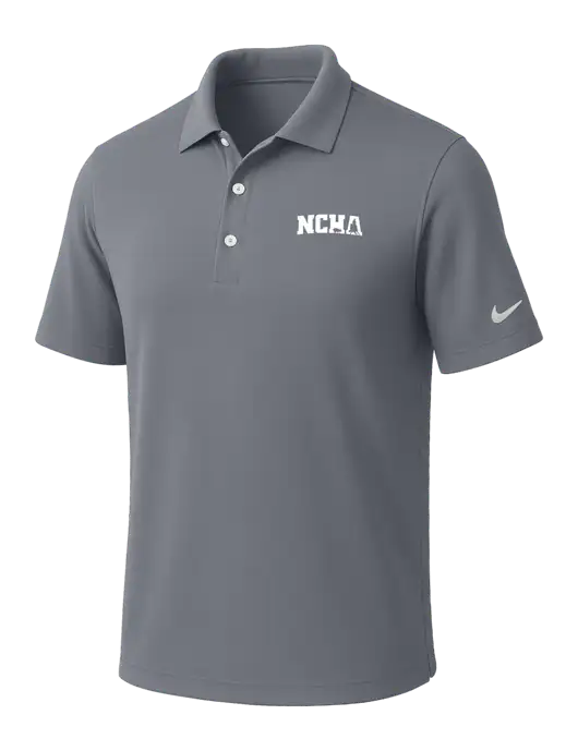 NIKE Medium Grey Dri-Fit Micro Pique Polo w/NCHA Logo