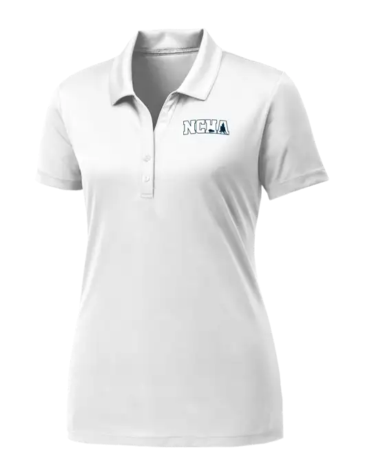 Womens White PosiCharge Competitor Polo w/NCHA Logo