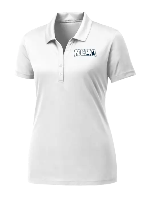 Womens White PosiCharge Competitor Polo w/NCHA Logo