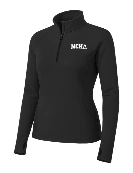 Charcoal Grey Womens Sport Wick Stretch 1/4 Zip Pullover w/NCHA Logo