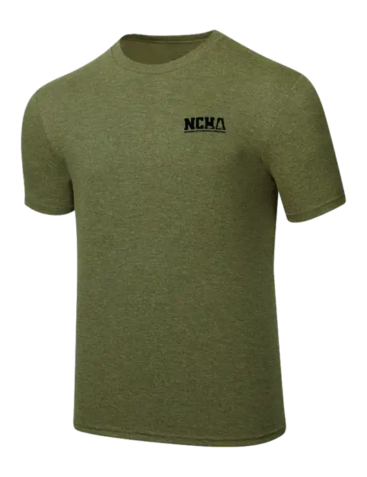 Simply Soft Military Green Frost 4.5oz Poly/Combed Ring Spun Cotton T-Shirt w/NCHA Logo