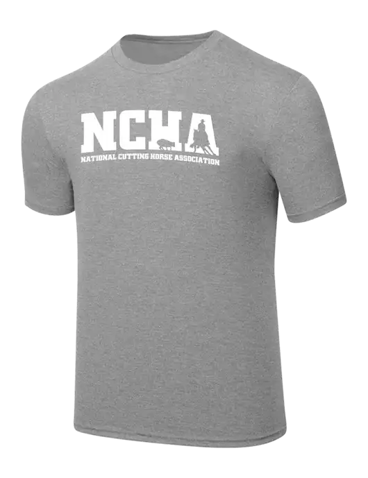 Simply Soft Heathered Light Grey 4.5oz  Poly/Combed Ring Spun Cotton T-Shirt w/NCHA Logo