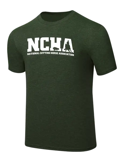 Simply Soft Heathered Forest Green 4.5oz  Poly/Combed Ring Spun Cotton T-Shirt w/NCHA Logo