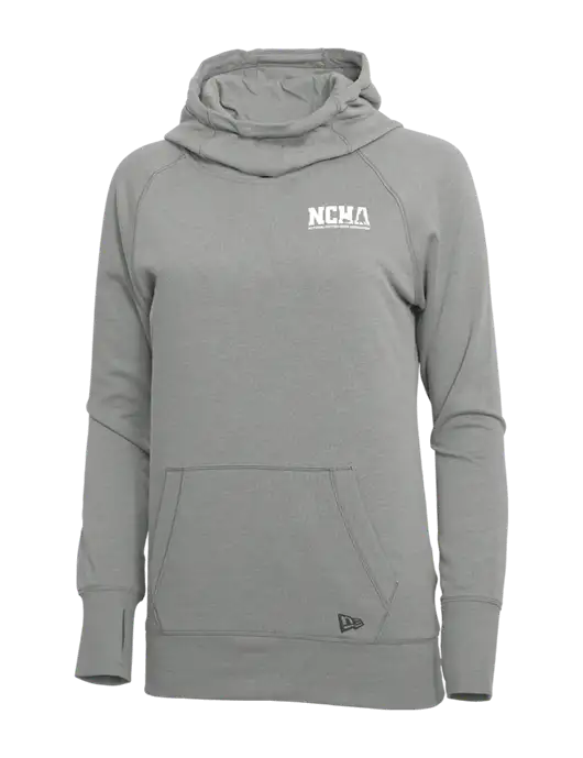 New Era Shadow Grey Heather Womens Tri-Blend Fleece Pullover Hoodie w/NCHA Logo