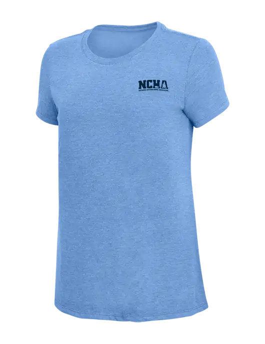 Womens Simply Soft Maritime Frost 4.5oz Poly/Combed Ring Spun Cotton T-Shirt
 w/NCHA Logo