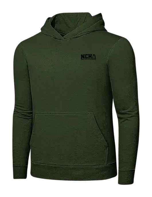 Very Dark Olive 7.8 oz Ring Spun Hooded Sweatshirt w/NCHA Logo