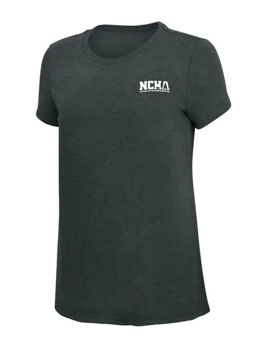 Womens Simply Soft Black Frost 4.5oz Poly/Combed Ring Spun Cotton T-Shirt w/NCHA Logo