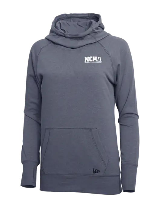 New Era True Navy Heather Womens Tri-Blend Fleece Pullover Hoodie w/NCHA Logo