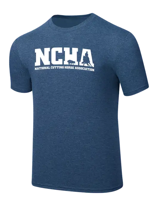 Simply Soft Heathered Navy 4.5oz  Poly/Combed Ring Spun Cotton T-Shirt w/NCHA Logo