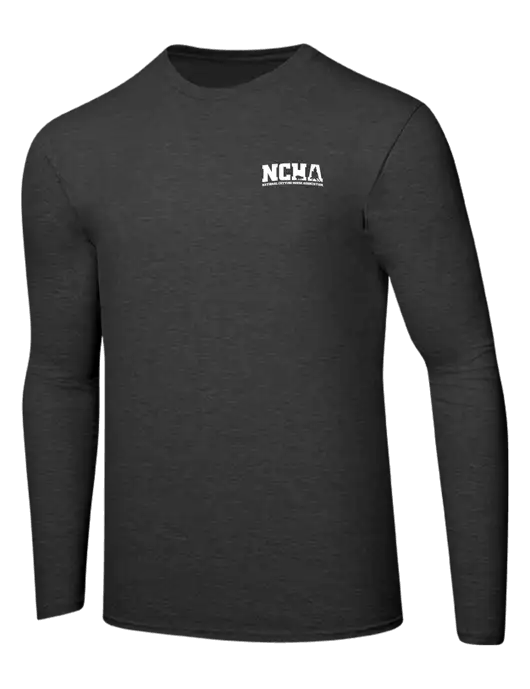 Ring Spun Dark Heather Grey 4.5 oz Long Sleeve T-Shirt w/NCHA Logo